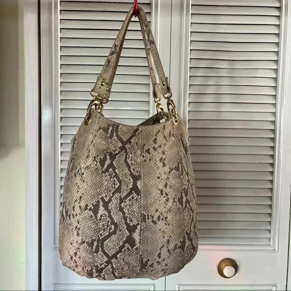 Maurizio Taiuti Genuine Leather Python Shoulder Purse - Picture 1 of 15